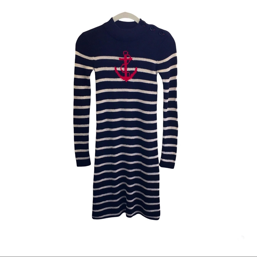 NWT Isabel Marant Etoile Earl anchor embroidered striped knit sweater dress - Picture 2 of 11